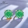 Green Cubic zirconia rose cut S925 Earrings - Image 2
