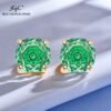 Green Cubic zirconia rose cut S925 Earrings