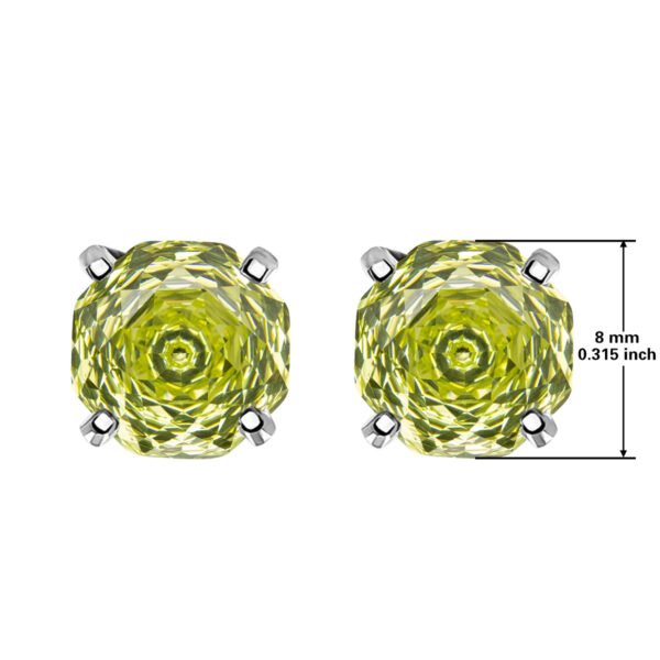 Apple green Cubic zirconia rose cut S925 Earrings - Image 2