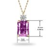 Purple Zircon radiant ice cut S925 silver Pendant necklace - Image 2