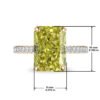 Apple green Zircon radiant ice cut S925 silver ring - Image 2