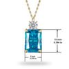 Topa blue Zircon radiant ice cut S925 silver Pendant necklace - Image 2